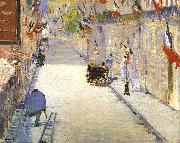 Edouard Manet Rue Mosnier with Flags oil painting